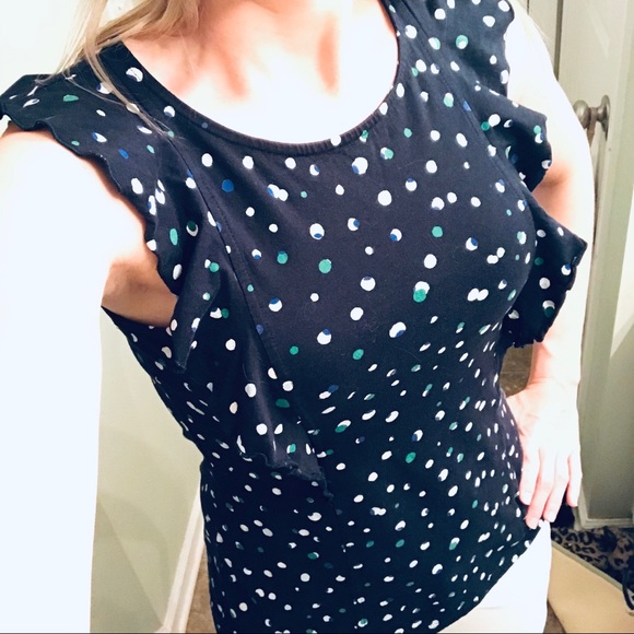 Ruffle sleeve polka dot top - Picture 5 of 5